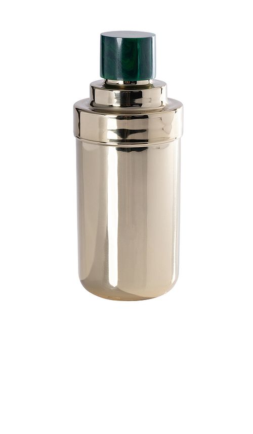 The Favorites Spiga Cocktail Shaker in Gold & Green - Metallic Gold. a