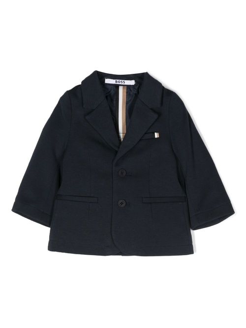 Notched-collar single-breasted blazer - Blue