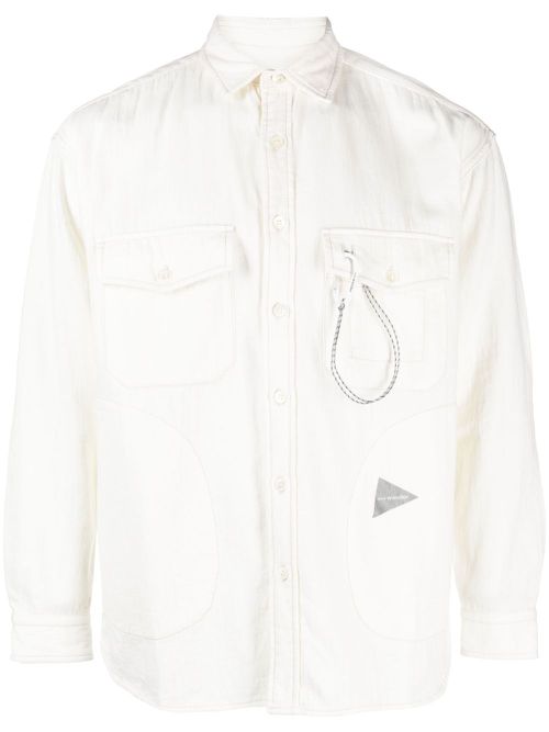 Logo-print long-sleeved shirt - Neutrals