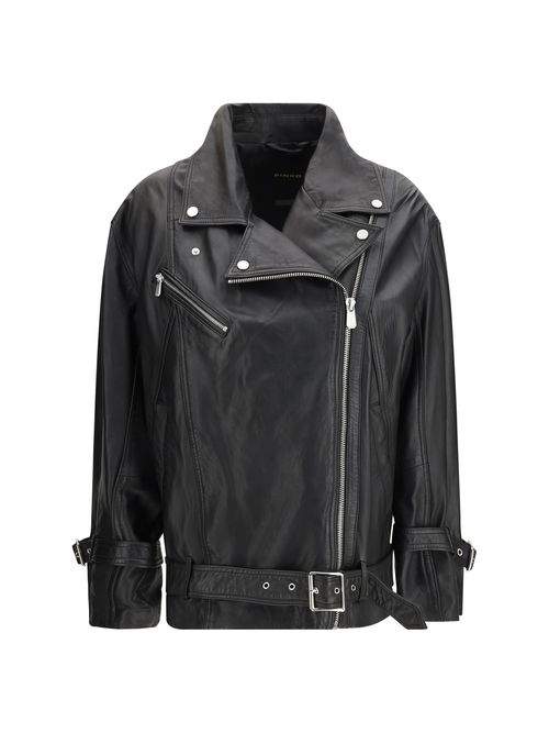 Leather Biker Jacket — Black