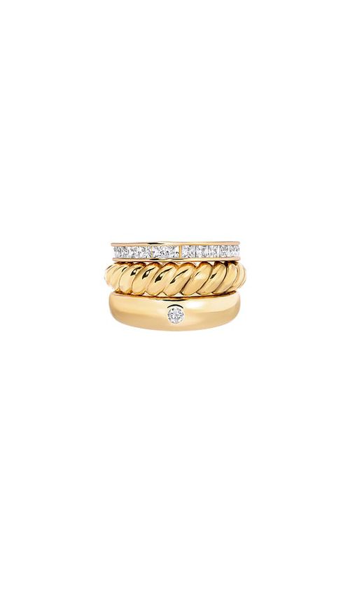MEGA The Twisted Stack in 14k Gold Plated - Metallic Gold. 5 also in
