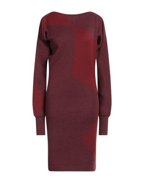 Woman Midi dress Burgundy Size 8 Virgin Wool, Acrylic