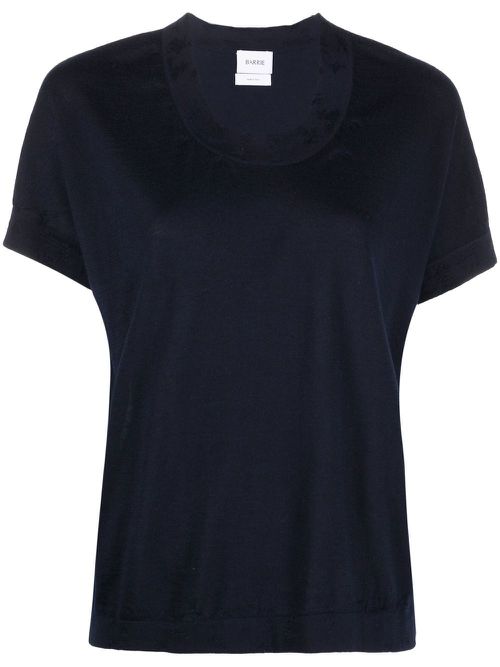 Short-sleeve cashmere top - Blue