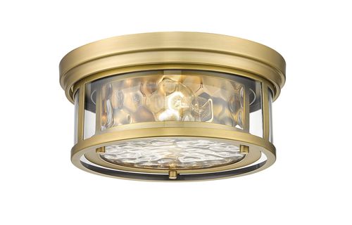 Clarion 2-Light Flush Mount Ceiling Light In Rubbed Bra