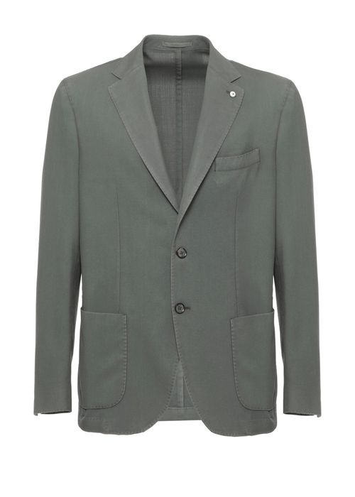 Green Classic Lapel Wool Blazer