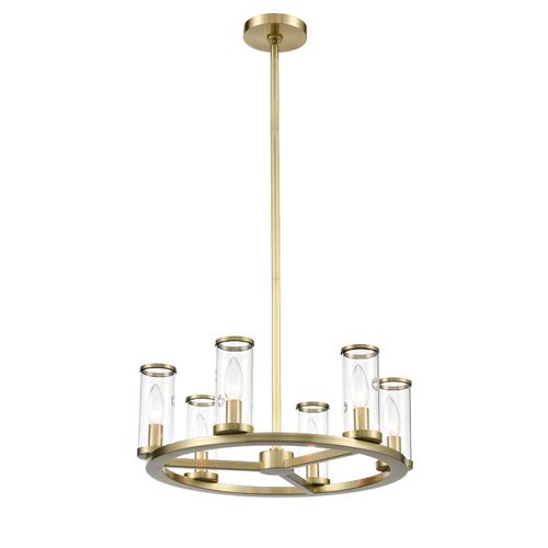 Alora Revolve 6-Light Chandelier tural Brass And Clear Glass - CH309006NBCG