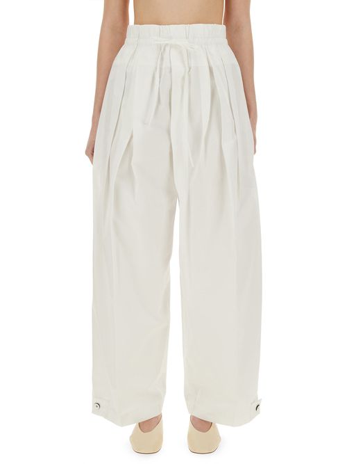 Wide pants in cotton gabardine