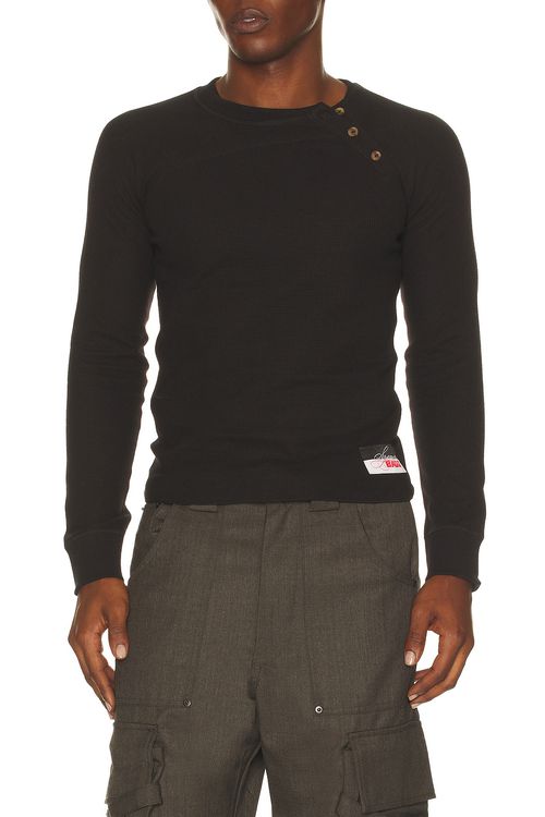 Spencer Badu Red Layered Long Sleeve Tee in Black