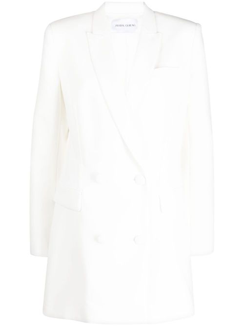 Double-breasted fitted blazer - White