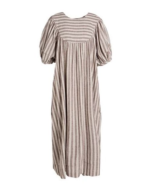 Woman Midi dress Taupe Size M Cotton, Linen, Ramie