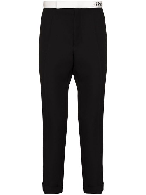 Cropped tailored trousers - Black