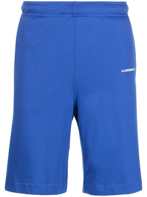 Logo-print elasticated-waistband shorts - Blue