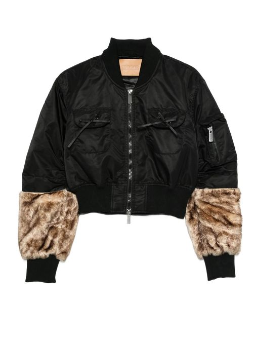 Jakke Black Polyamide Bomber Jacket