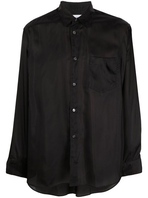 Button-down fitted shirt - Black