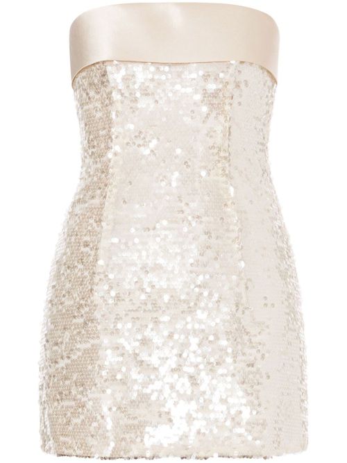 Sequinned mini dress - Neutrals
