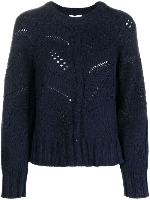 Open-knit ribbed sweater - Blue