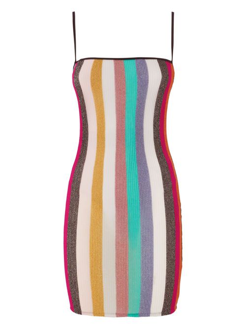 Striped mini dress - Blue