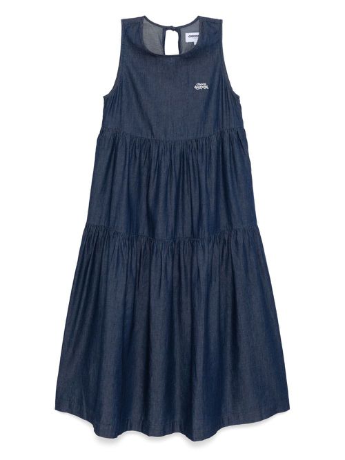 Logo-embroidered dress - Blue