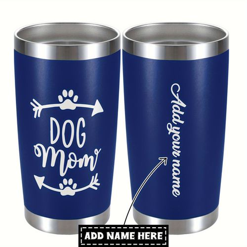 TEMU , To Dog Mom Gifts Personalized Custom Name Tumbler, Funny Print Mug Tumbler , Travel Tumlber For Birthday Christmas Gifts For Women