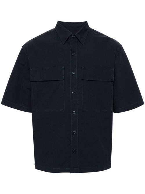 Chest-pocket short-sleeve shirt - Blue