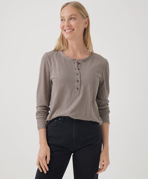 Women's Cinder Featherweight Slub Henley