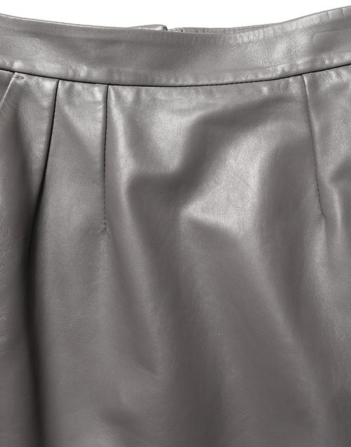 Leather High-Waist Pencil Cut Skirt — Gray