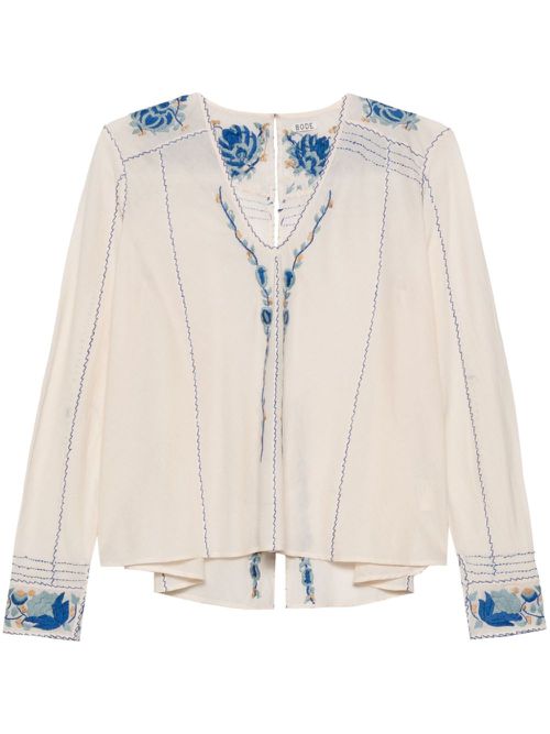 Cornflower embroidered blouse - Neutrals