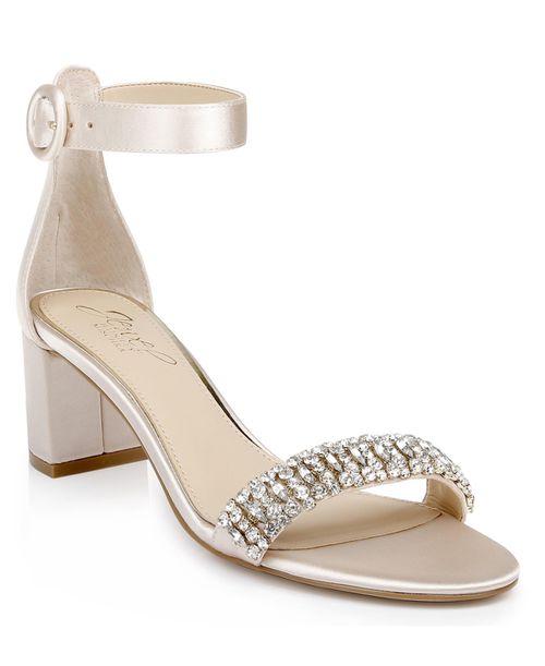 Women's James Block Heel Evening Sandals - Champagne Satin
