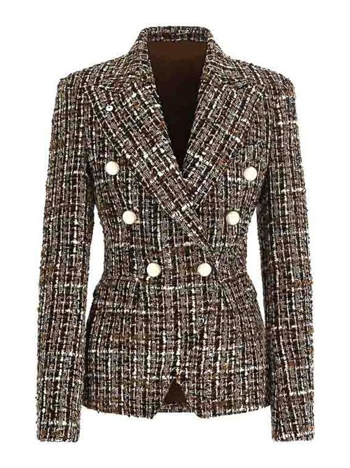 L. B.M 1911 Ilaria Double-Breasted Boucl Tweed Jacket