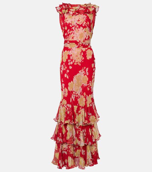 Rio floral ruffled gown