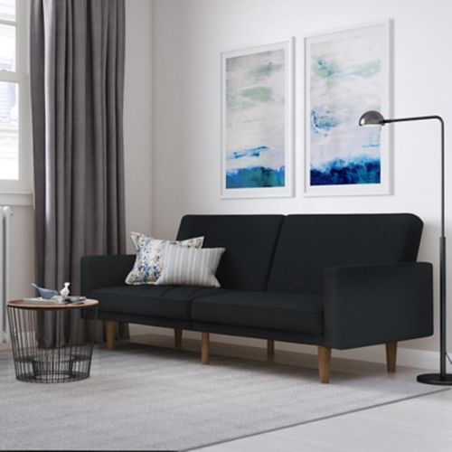 Paxson Linen Futon, Black