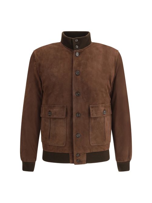 Suede Leather Jacket — Brown