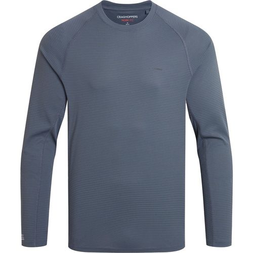 Craghoppers Mens SolarShield+ Nosilife Long-Sleeved T-Shirt Dark Pewter - Blue/Dark Grey - Large