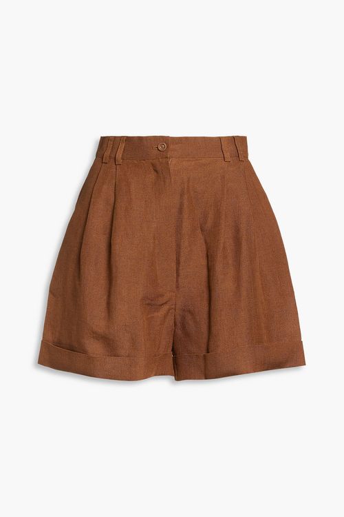 Clementina linen shorts - Brown - XL