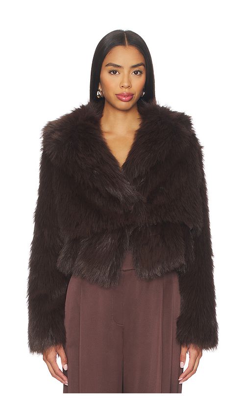 The Sei Faux Fur Bomber Jacket in Grey