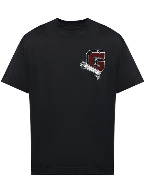 Givenchy onogram College Embroidered Logo T-Shirt in Black - Black