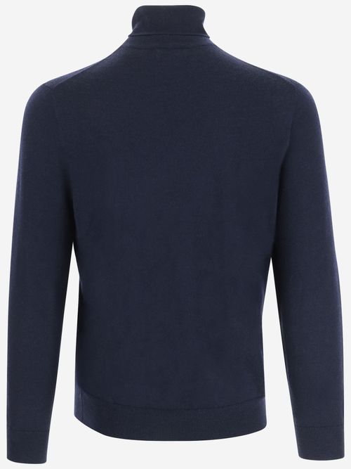 Merino Wool Turtleneck Sweater — Blue