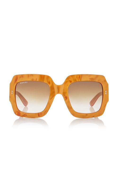 Women's Oversized Rectangular-Frame Acetate Sunglasses