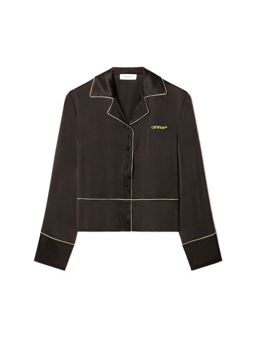 Chocolate Satin Pajama Shirt