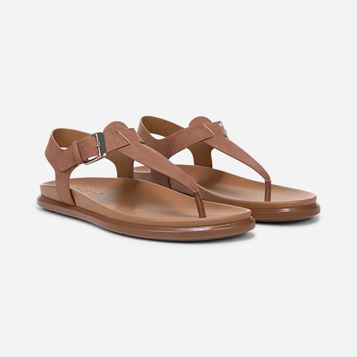 Fab Sandals, Walnut Brown Faux Leather Suede
