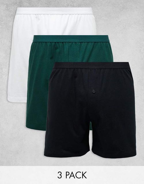 ASOS DESIGN 3 pack boxers in multiple colors