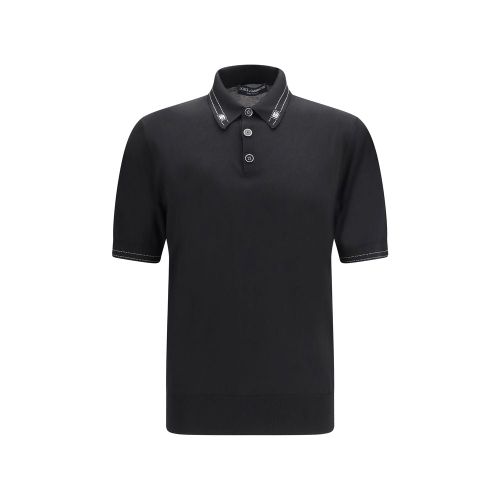Silk Polo Shirt — Black