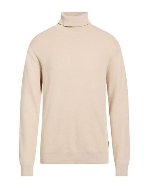 Man Turtleneck Beige Size M Cotton, Nylon