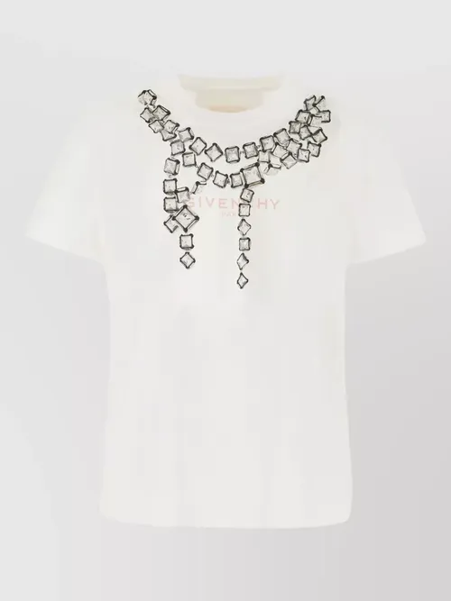 Givenchy - crew neck t shirt embellished short sleeve