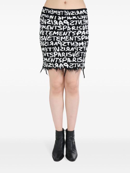 Graffiti monogram skirt - Black