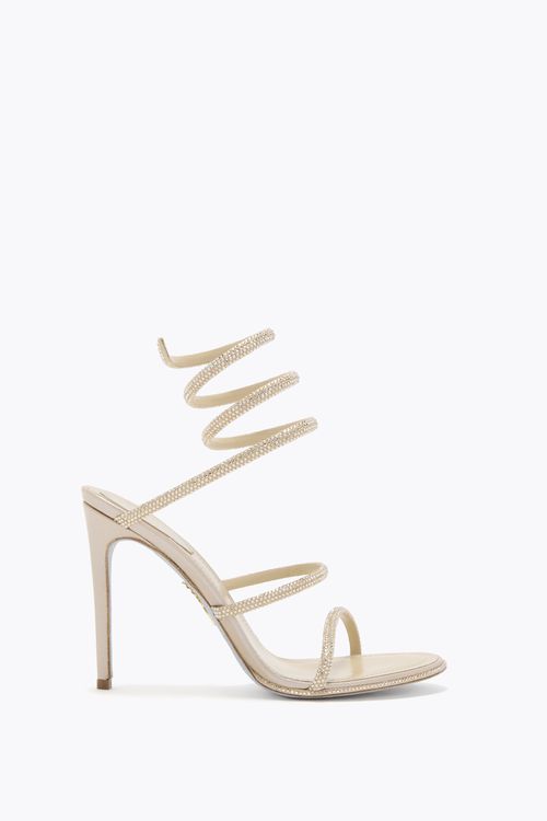 CLEO BEIGE SATIN/C.GOLDEN SHADOW STRASS SANDAL