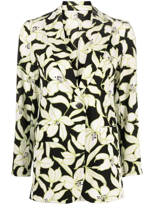 Studio floral-print blazer - Black