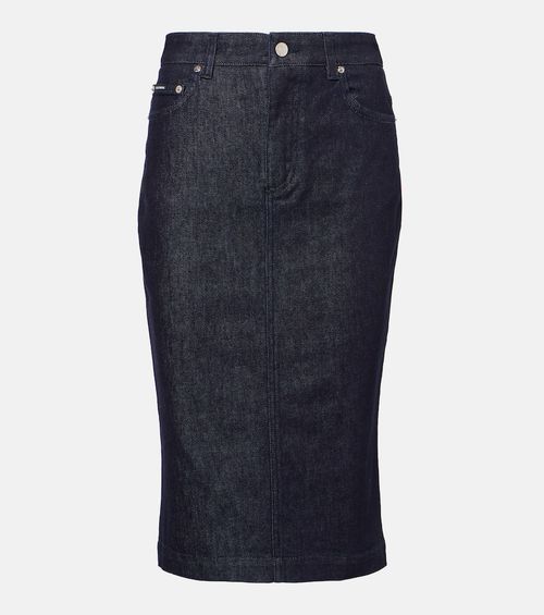 Denim midi skirt