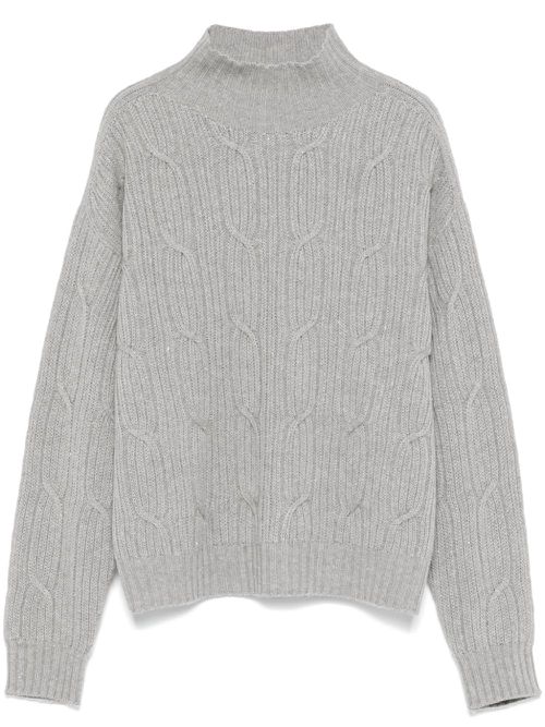 Cable-knit sweater - Grey