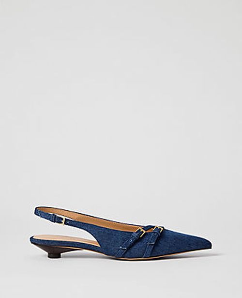 Ann Taylor Strappy Denim Slingback Pump